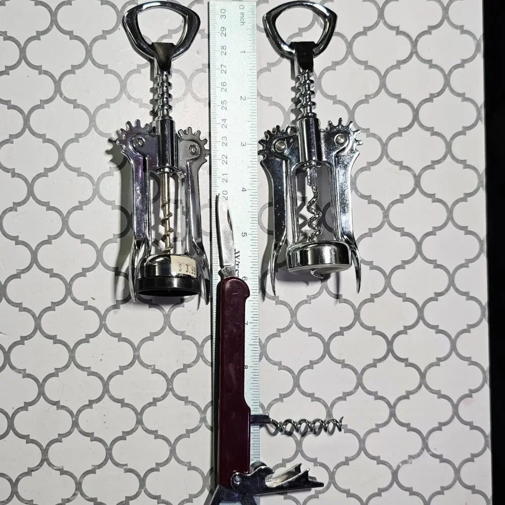 CCOMING SOON 3PC Franmara Italy Wing Corkscrew NOS Wine Opener Chrome Bar Cart
